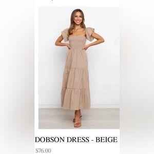 Petal & Pup Beige Dobson Midi Dress